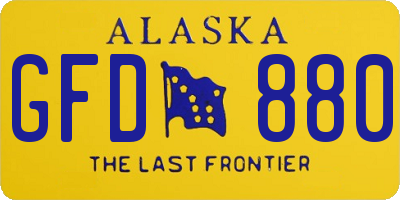 AK license plate GFD880