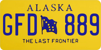 AK license plate GFD889
