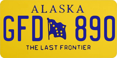 AK license plate GFD890
