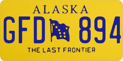 AK license plate GFD894