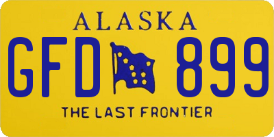 AK license plate GFD899