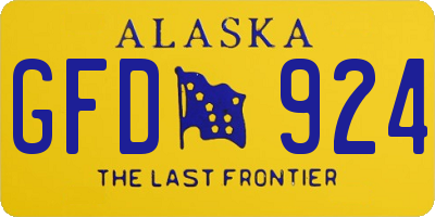 AK license plate GFD924