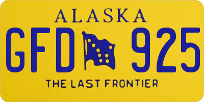 AK license plate GFD925