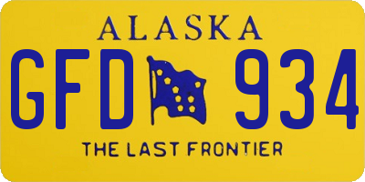 AK license plate GFD934