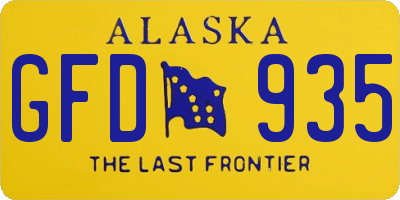AK license plate GFD935