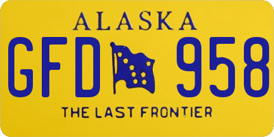 AK license plate GFD958