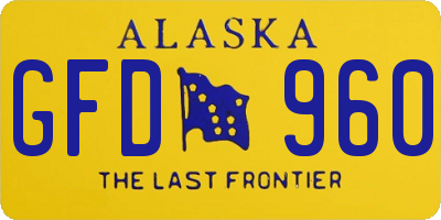 AK license plate GFD960