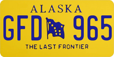 AK license plate GFD965