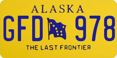 AK license plate GFD978