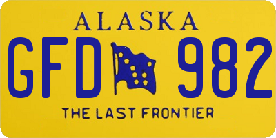AK license plate GFD982