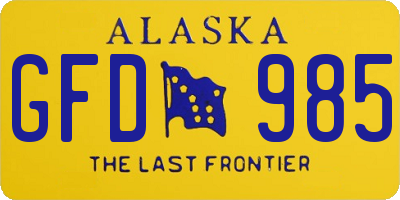 AK license plate GFD985
