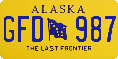 AK license plate GFD987