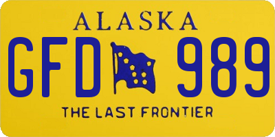 AK license plate GFD989