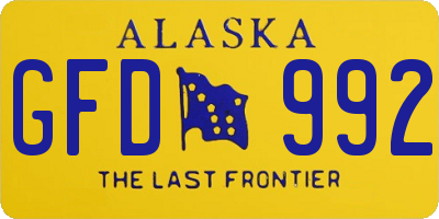 AK license plate GFD992