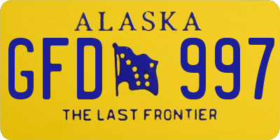 AK license plate GFD997
