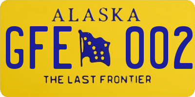 AK license plate GFE002