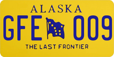 AK license plate GFE009