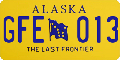 AK license plate GFE013