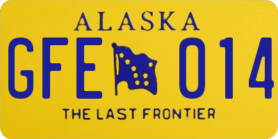 AK license plate GFE014
