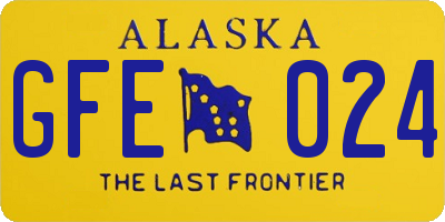 AK license plate GFE024