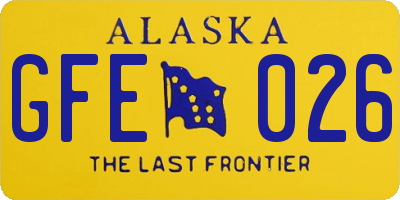 AK license plate GFE026