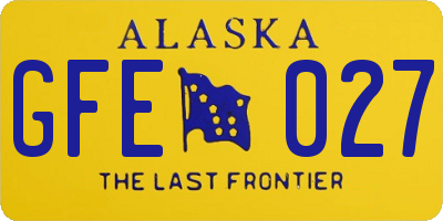 AK license plate GFE027