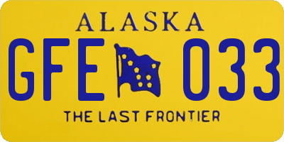 AK license plate GFE033