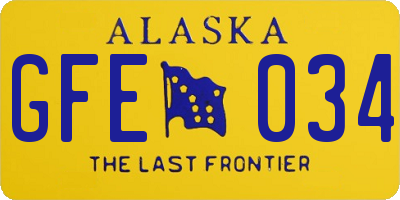 AK license plate GFE034