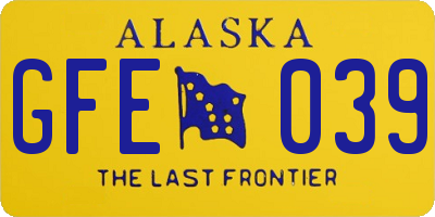 AK license plate GFE039