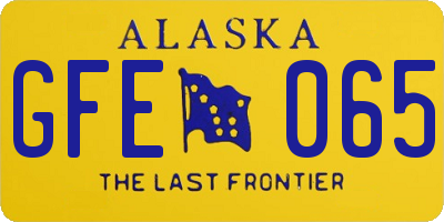 AK license plate GFE065