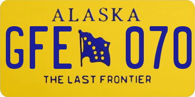 AK license plate GFE070