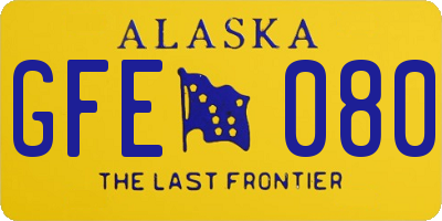 AK license plate GFE080