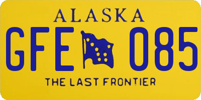 AK license plate GFE085