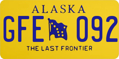 AK license plate GFE092