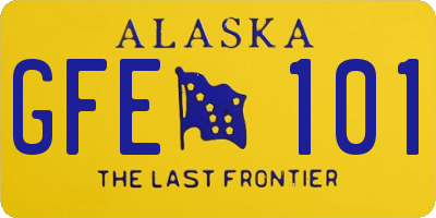 AK license plate GFE101