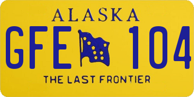 AK license plate GFE104