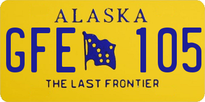AK license plate GFE105