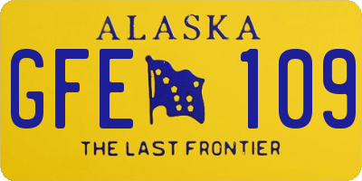 AK license plate GFE109