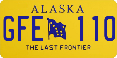 AK license plate GFE110