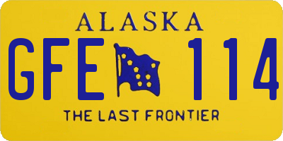 AK license plate GFE114