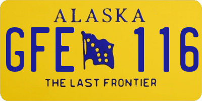 AK license plate GFE116