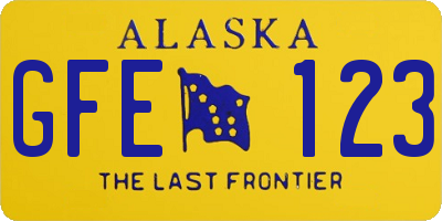 AK license plate GFE123