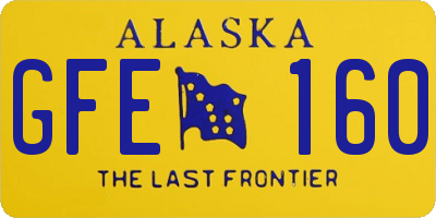 AK license plate GFE160