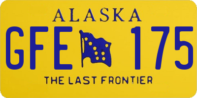 AK license plate GFE175