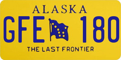 AK license plate GFE180