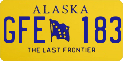 AK license plate GFE183