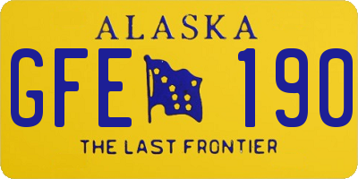 AK license plate GFE190