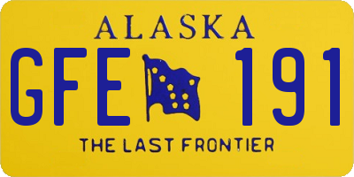 AK license plate GFE191