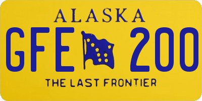 AK license plate GFE200