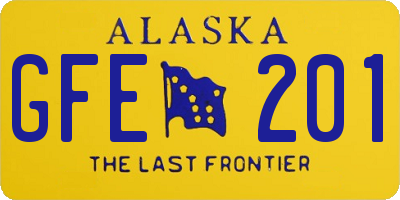 AK license plate GFE201